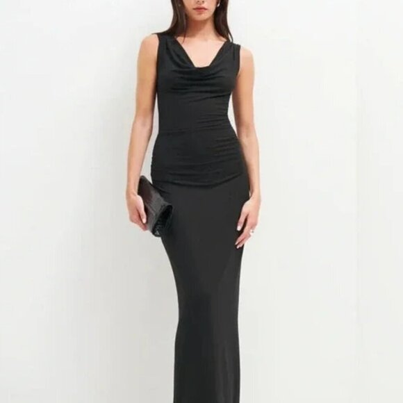 NWT Reformation Raewyn Knit Cowl Neck Maxi Dress in Black Size XS - Picture 3 of 6